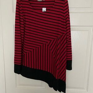 Chico’s Asymmetrical Rib Knit Scoop Neck Tunic